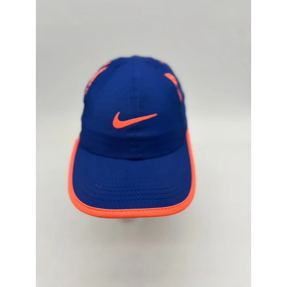 Nike Featherlight YOUTH Running Hat Baseball‎ Cap  Wicking Blue Coral Size 4/6X